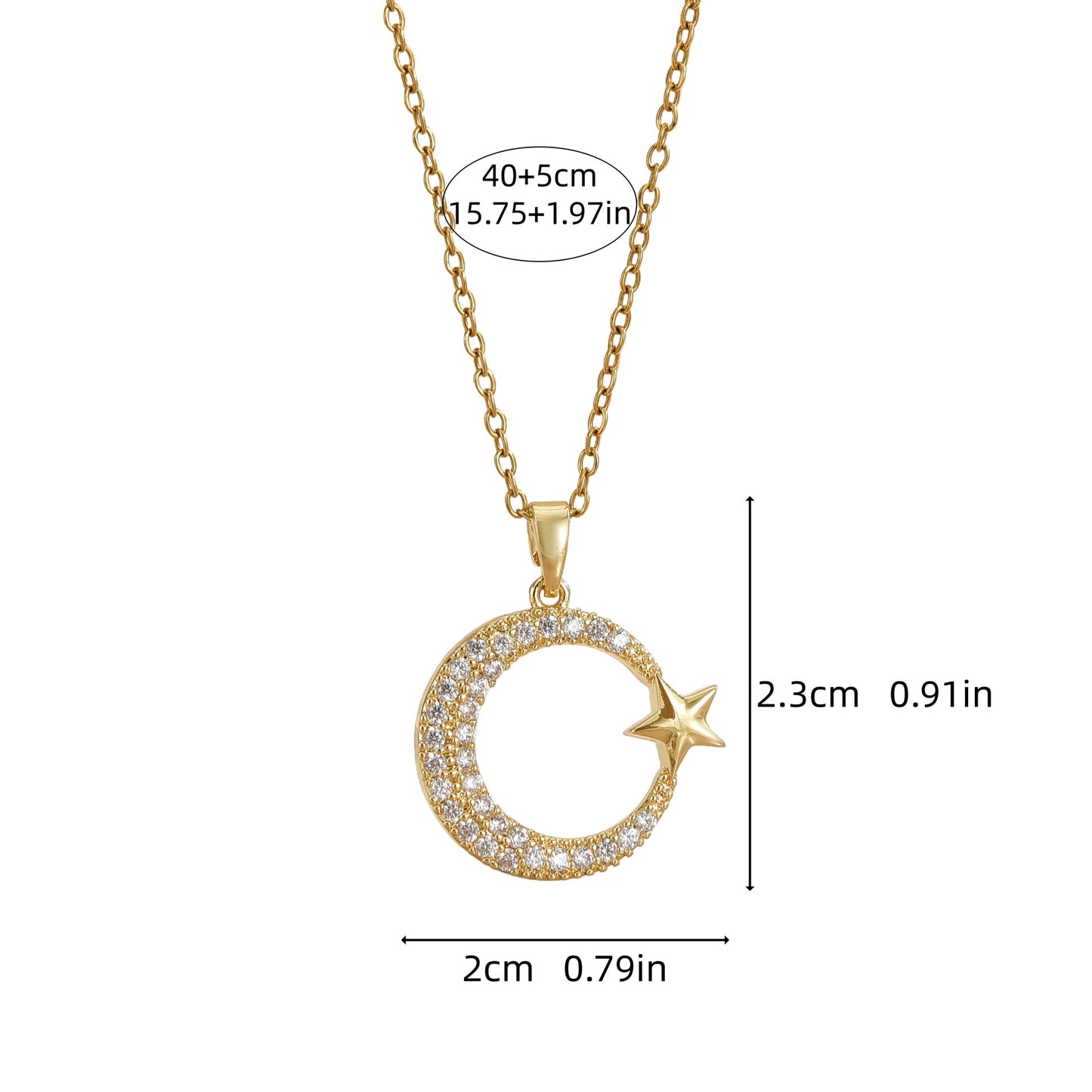 Xingyue Zircon Geometric Niche New Style Design Pendant Titanium Steel Necklace